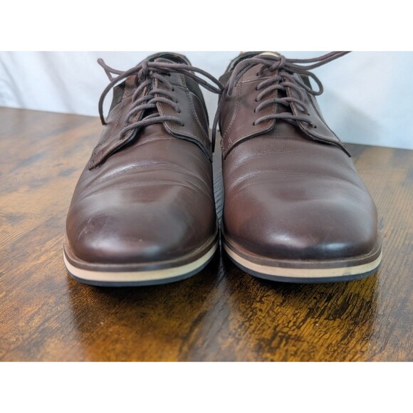 Thomas & Vine Clayton Mens Shoes Sz 11 Cognac Leather Plain Toe Brogue Derby